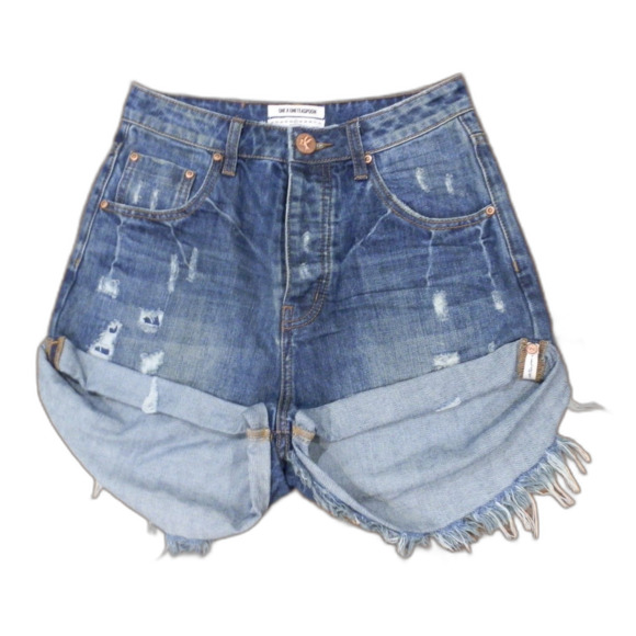 One X Oneteaspoon High Waist Bandits Denim Jean Shorts Women's Size 27 - Picture 1 of 2